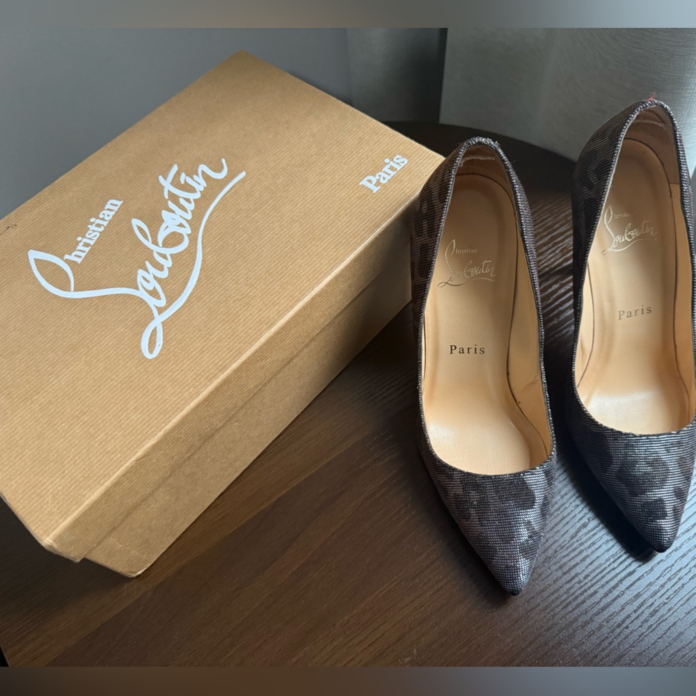 Christian Louboutin Pigalle 100 gold/silver pumps